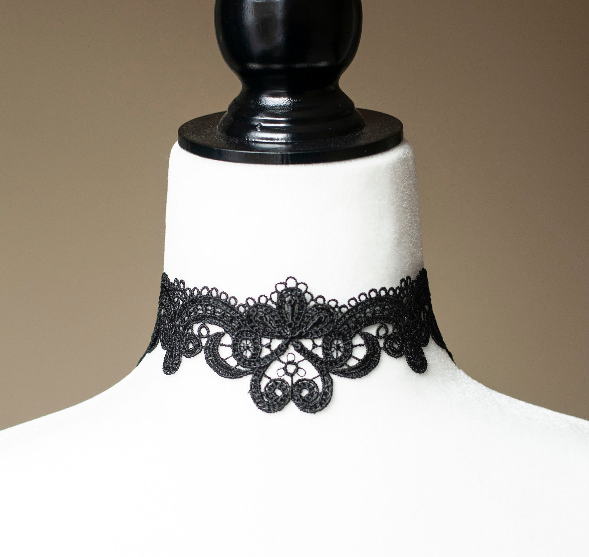 Victorian Choker Wide Choker Black Lace Choker-Victorian