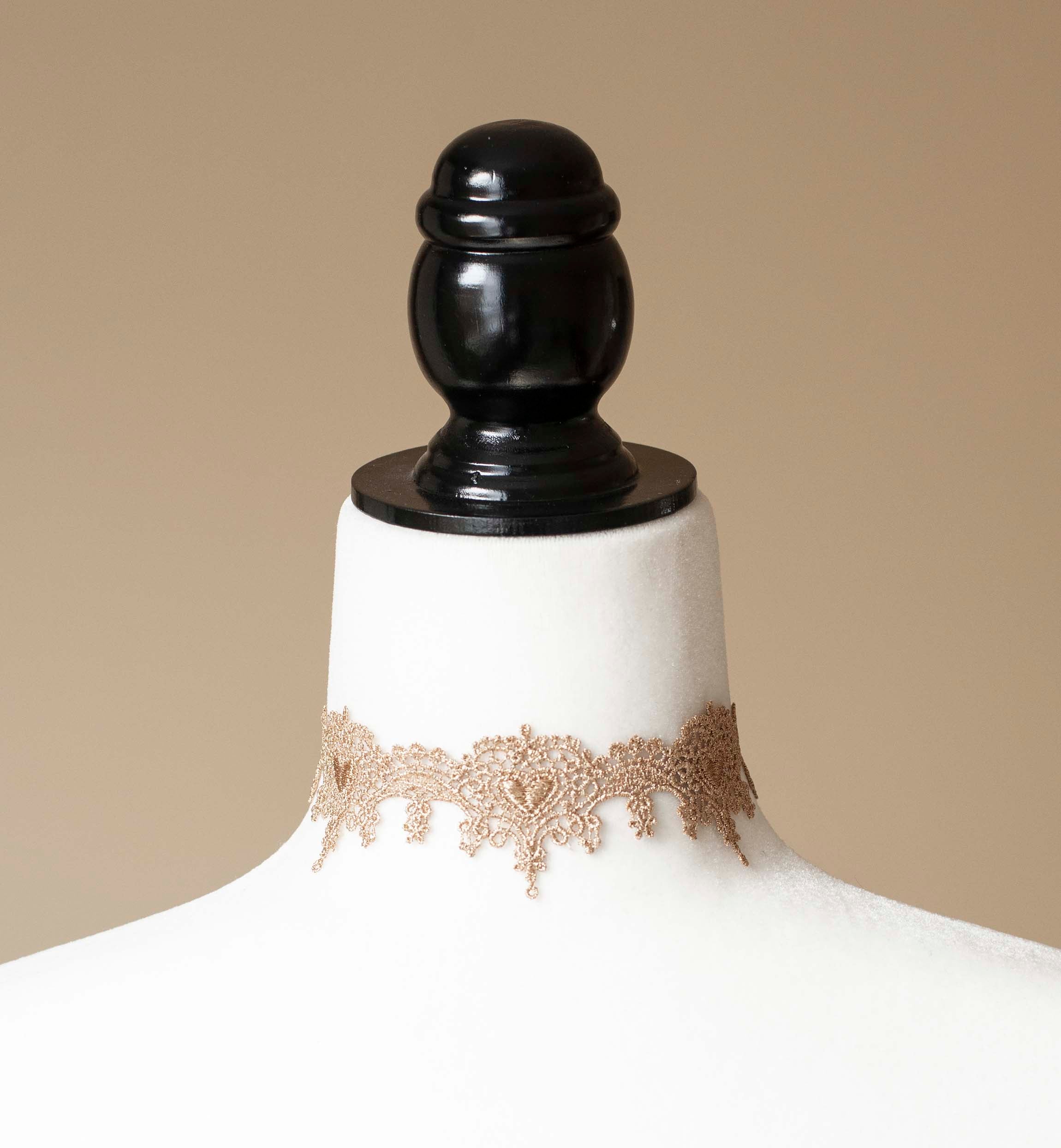 Gold lace choker deals