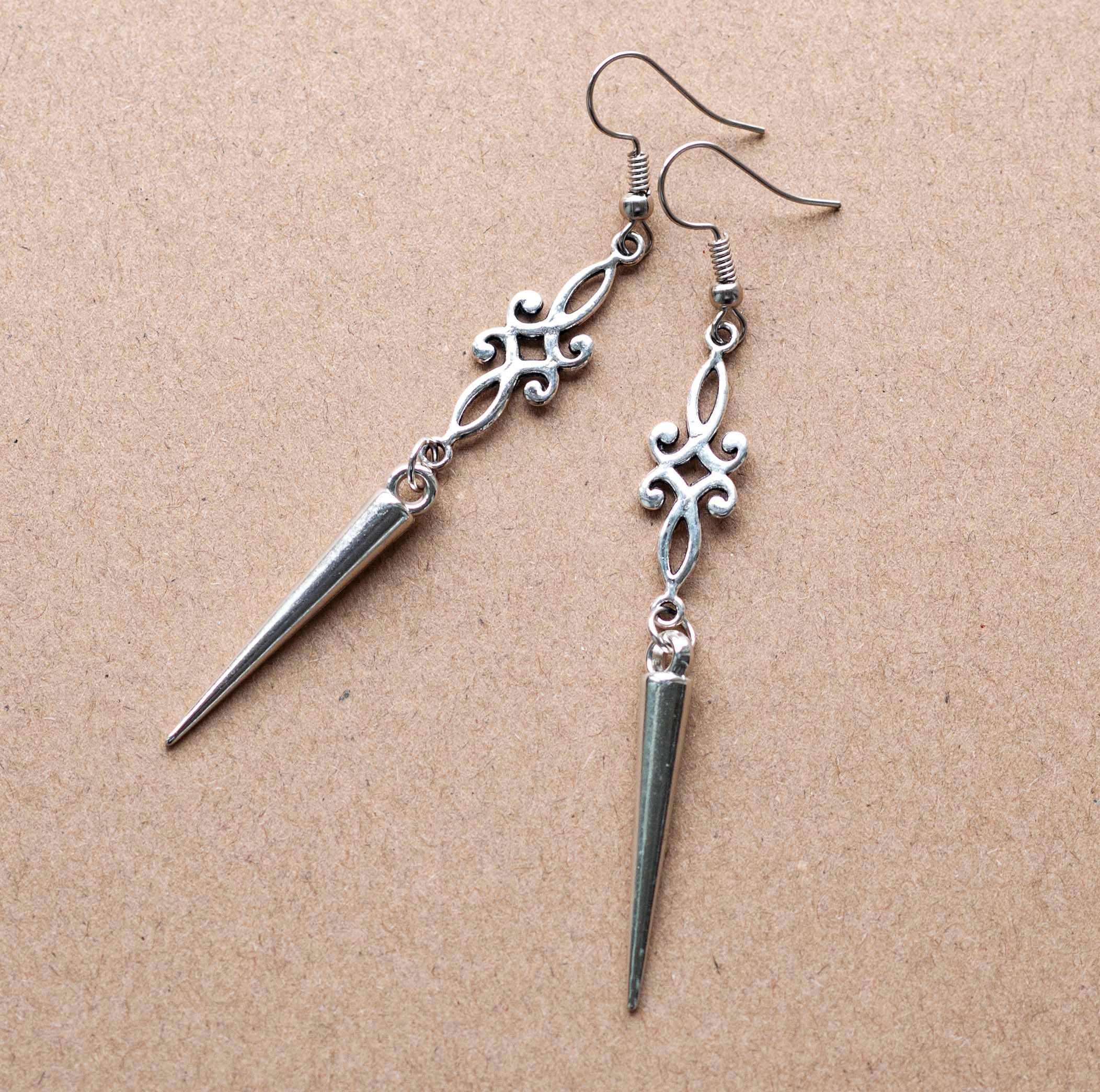 Dangle spike earrings on sale
